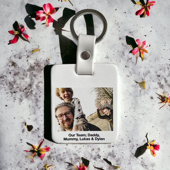 Custom Leather Photo Keyring With Message, 4 of 6