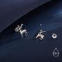 Sterling Silver Deer Stud Earrings, thumbnail 2 of 11