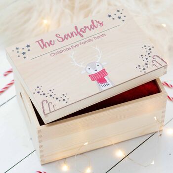 Personalised Reindeer And Scarf Family Christmas Eve Box, 3 of 4