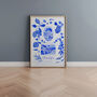 Scenes Of Amalfi Coast, Italy Blue Tile Inspired Travel Print, thumbnail 2 of 11