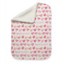 Personalised Colourful Hearts New Baby Sherpa Blanket, thumbnail 2 of 3