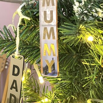 Personalised Name Bar Christmas Tree Decoration, 4 of 6