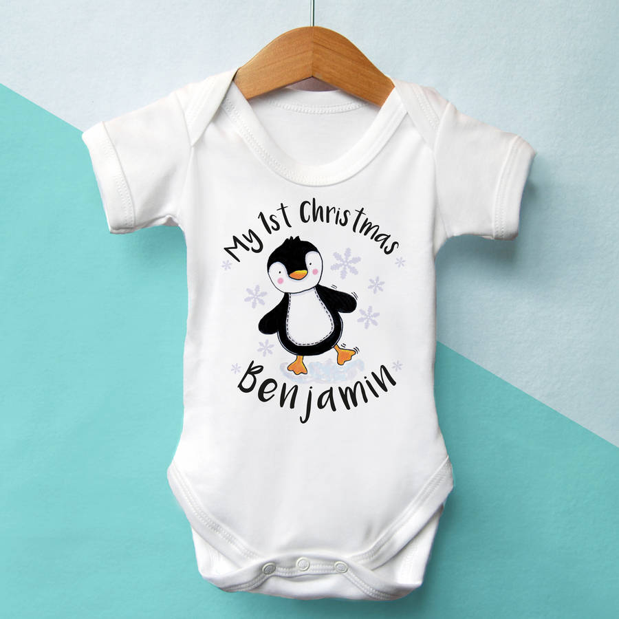 1st Christmas Personalised Penguin Vest By Cows & Kisses ...