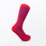 Ti Koro Nko Agyina African Cotton Socks, Blue/Red, thumbnail 2 of 3