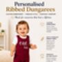 Personalised 1st And 2nd Birthday Embroidered Baby Dungarees Any Word, thumbnail 4 of 8