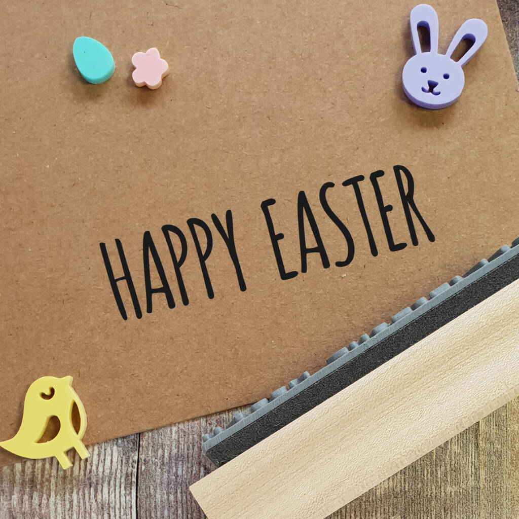 Happy Easter Skinny Font Rubber Stamp, 1 of 2