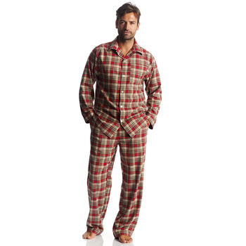 Men's Brushed Cotton Tartan Pyjamas, 3 of 4
