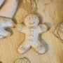 Luxury Irish Linen Festive Gingerbread Man Christmas Tree Decoration, thumbnail 6 of 7