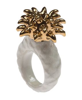 White And Gold Pineapple Ring, 2 of 2