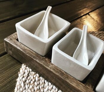 Wooden Serving Board With Dip Bowls, 2 of 2