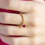 Chain Slider Ring With Heart Birthstone Charm, thumbnail 4 of 9