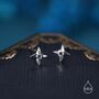 Ninja Shuriken Star Stud Earrings In Sterling Silver, thumbnail 4 of 11