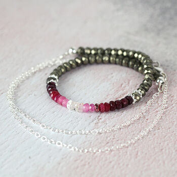 Ruby And Pyrite Silver Necklace, 6 of 12