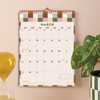 2026 A4 Calendar | Checks And Stripes | Sunday Start, 2 of 5