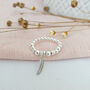 Sterling Silver 925 Feather Charm Stretch Bead Ring, thumbnail 2 of 6