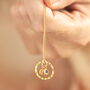 Personalised Family Hammered Halo And Birthstone Pendant Necklace In Gold Plating, thumbnail 1 of 8