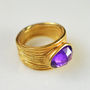 Lucia Ring Amethyst And Gold, thumbnail 2 of 3