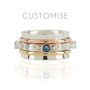 Personalised Birthstone Rajput Silver Spinning Ring, thumbnail 2 of 11