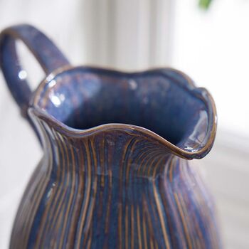 Stainforth Large Blue Ceramic Jug Vase, 5 of 11