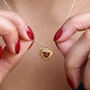 Gold And Red Sacred Heart Necklace And Earrings Set, thumbnail 4 of 8