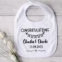Congratulations On Your Wedding Personalised Baby Bib, thumbnail 6 of 6