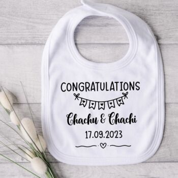 Congratulations On Your Wedding Personalised Baby Bib, 6 of 6