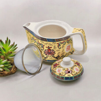 Patterned Ceramic Herbal Teapot Gift For Tea Lovers, 3 of 10