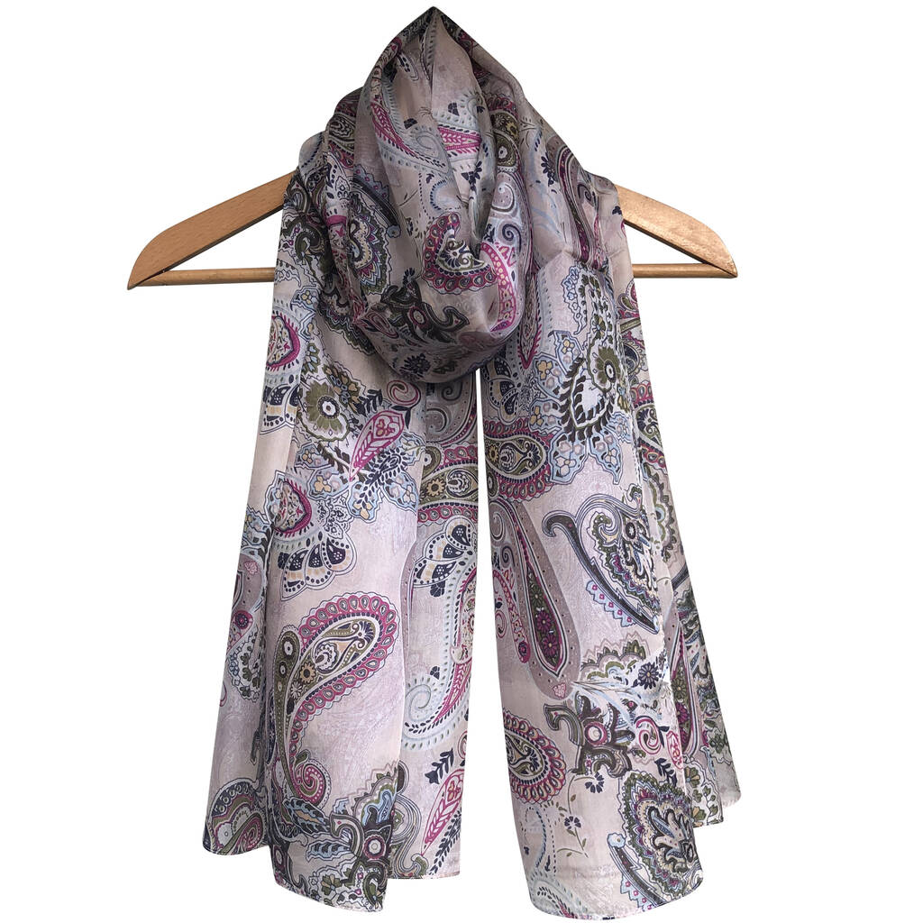 Large 'Classic Paisley' Pure Silk Scarf, 1 of 4