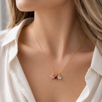 Personalised Family Birthstone Necklace In Gold, 5 of 11