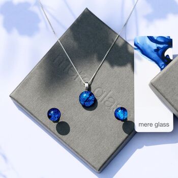 Blue Glass Pendant With Ashes, Memorial Jewellery, 6 of 12