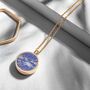Lapis Lazuli Modern Round Locket – 18 K Gold Plated, thumbnail 5 of 9