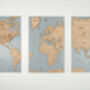 Large Personalised Wooden And Mirror World Map Wall Art, thumbnail 4 of 7
