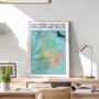 Hiking Trails Of England And Wales Map Art Print, thumbnail 1 of 7