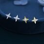 White Opal Star Stud Earrings In Sterling Silver, thumbnail 3 of 12