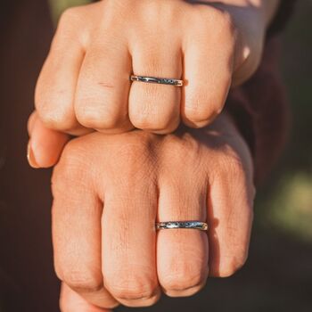 Adjustable Couple Morse Code Promise Ring Set, 3 of 6