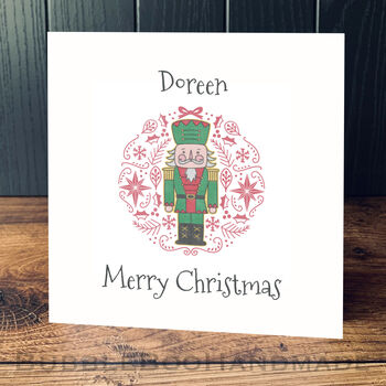 Personalised Christmas Card. Nutcracker Soldier, 5 of 5