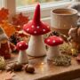 Handmade Felt Set Of Three Wonky Toadstools Decoration, thumbnail 1 of 4