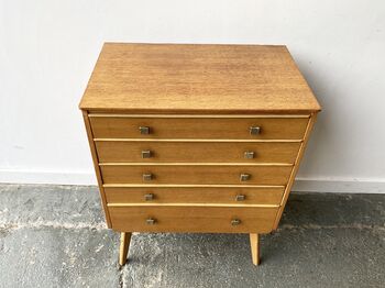 1950s French Mid Century Chest Of Drawers, 7 of 12