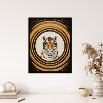 Tiger Tunnel Yellow Black Striped Fun Wall Art Print, 4 of 6