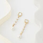 Square Crystal And Pearl Tier Drop Long Earrings, thumbnail 3 of 3
