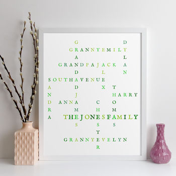 Personalised Family Names Print Crossword Gift, 11 of 11