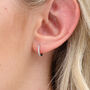 Sterling Silver And Crystal Mini Huggie Hoop Earrings, thumbnail 2 of 7