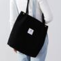Corduroy Brown Lightweight Shopping Working Tote Shoulder Bag For School, thumbnail 1 of 9