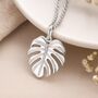 Personalised Sterling Silver Monstera Leaf Necklace, thumbnail 1 of 10