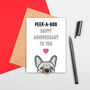 Peek A Boo Large Size French Bulldog Anniversary Card, thumbnail 2 of 2