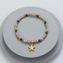 Gold Plated And Crystal Bracelet Matt Star Charm, thumbnail 1 of 2
