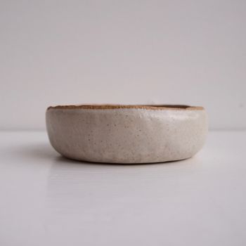 Handmade Oatmeal White Pottery Soap Dish, 4 of 10