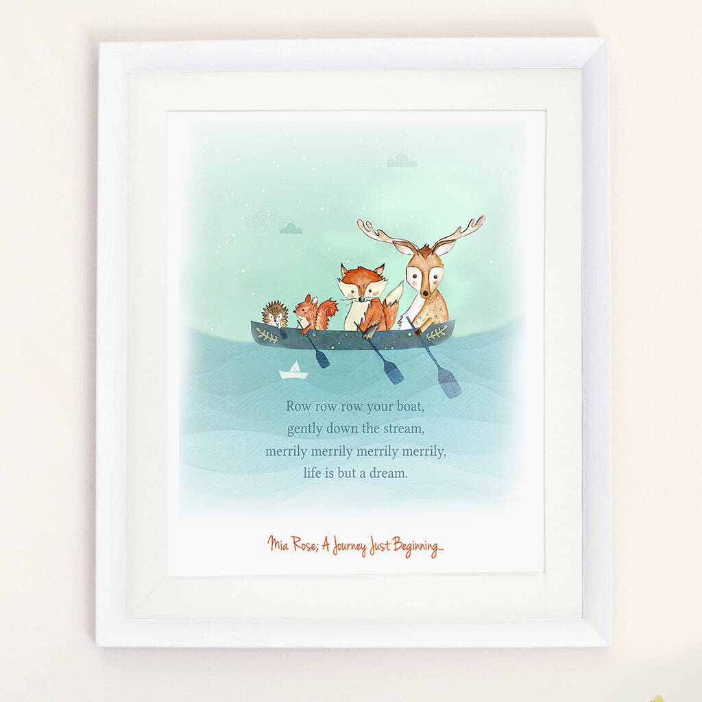 Personalised Framed Nursery Rhyme Print By Jonny's Sister