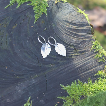 Leaf Earrings Sterling Silver Nature Inspired Jewellery, 3 of 5