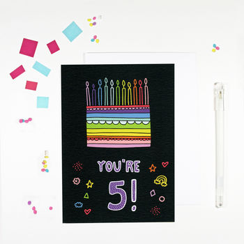 Children's Rainbow Cake Birthday Cards, 6 of 11